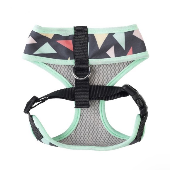 🆕FuzzYard Rad Dog Harness | Large|Charcoal with Pink, Orange and Teal Triangles - Picture 3 of 7